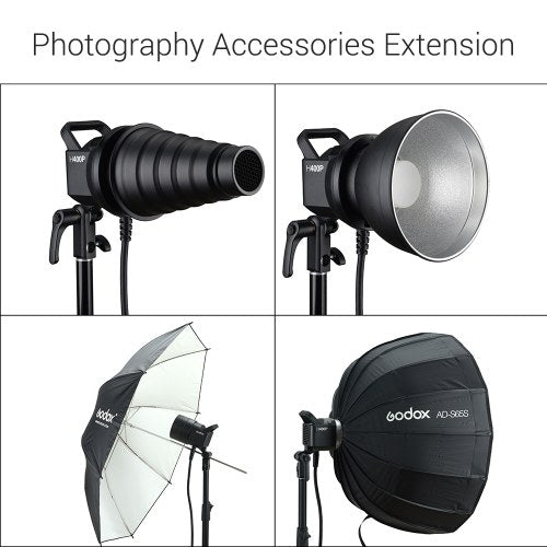 Godox H400P Flash Head Bowens Mount Off-Flash رأس تمديد محمول باليد