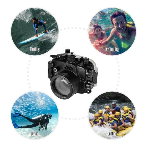 Sea frogs Underwater Diving Housing Waterproof Camera Protective Case 40M/130FT Depth Compatible with Canon Powershot G1X Mark Ⅲ