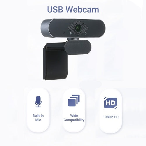 USB Webcam 1920*1080P HD 30fps PC Computer Camera Drive-Free Desktop/Laptop Camera with Microphone