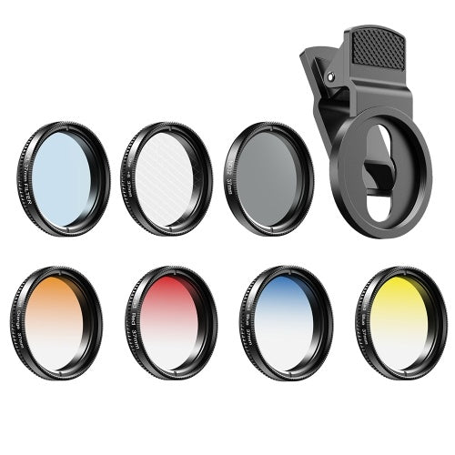 APEXEL APL-37UV-7G Professional 7in1 Phone Graduated Lens Filter Kit