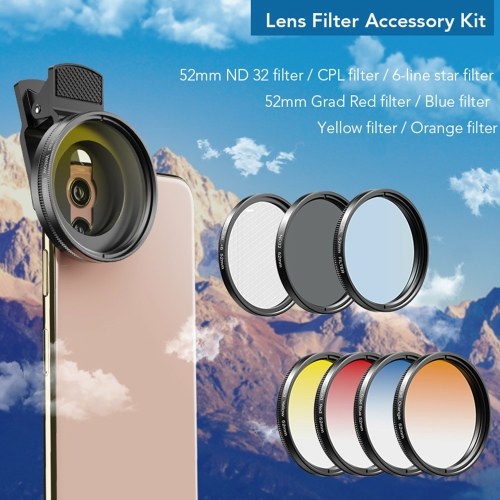 APEXEL APL-52UV-7G 7in1 Lens Filter Kit