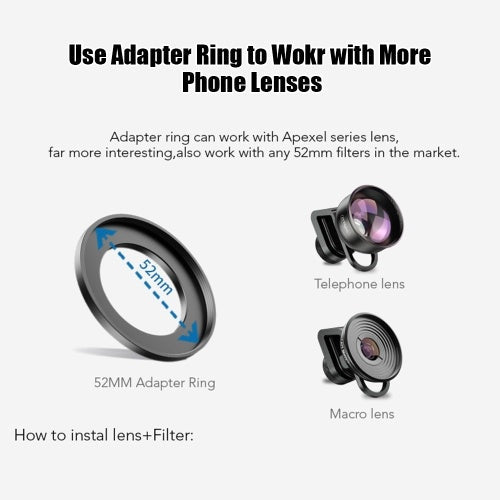 APEXEL APL-52UV-7G 7in1 Lens Filter Kit