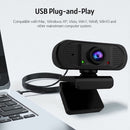 1080P HD Webcam USB Laptop Computer Camera Clip-on PC Web Camera Auto Focus Built-in Microphone