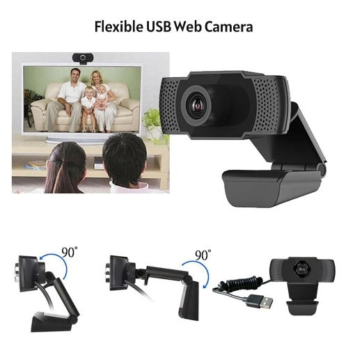 480P HD Webcam USB Laptop Computer Camera Clip-on PC Web Camera with Microphone