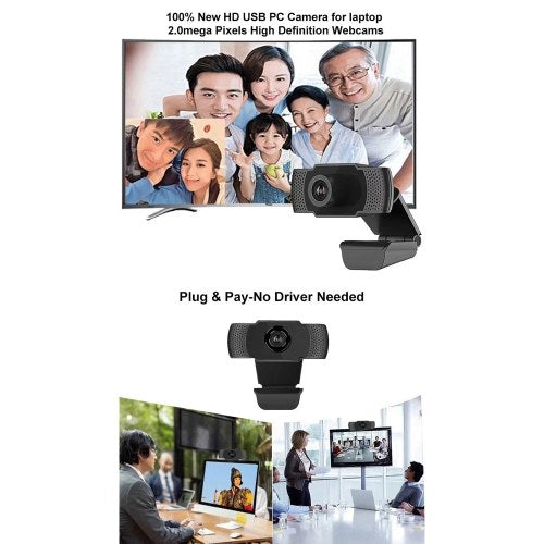 480P HD Webcam USB Laptop Computer Camera Clip-on PC Web Camera with Microphone