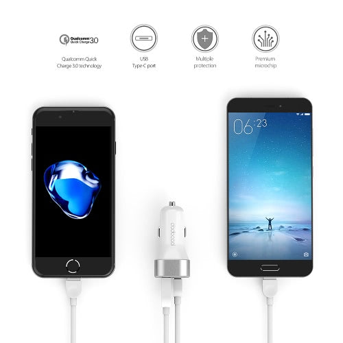 dodocool 33W 2-Port Car Charger with Quick Charge 3.0 and USB-C Output Charging Port For Iphone