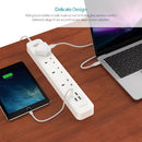 dodocool Smart 1100W 4-outlet Surge Protector 1440 Joules Power Strip مع 20W 4-Port USB Charger 4.92ft تمديد سلك الرصاص تشغيل / إيقاف مؤشر LED للهواتف الذكية والأجهزة اللوحية والمزيد الولايات المتحدة التوصيل AC125V الأبيض