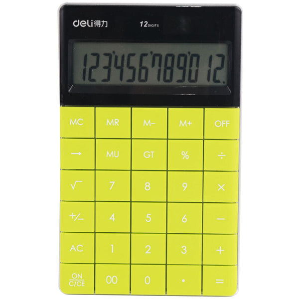 Deli 1589 Premium Tablet Calculator - Yellow