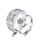 Diamond Premium Silver Plated Wedding Ring - Silver