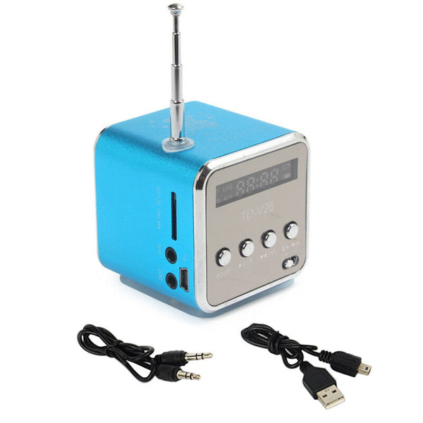 Digital Portable LCD Radio Speaker - Blue