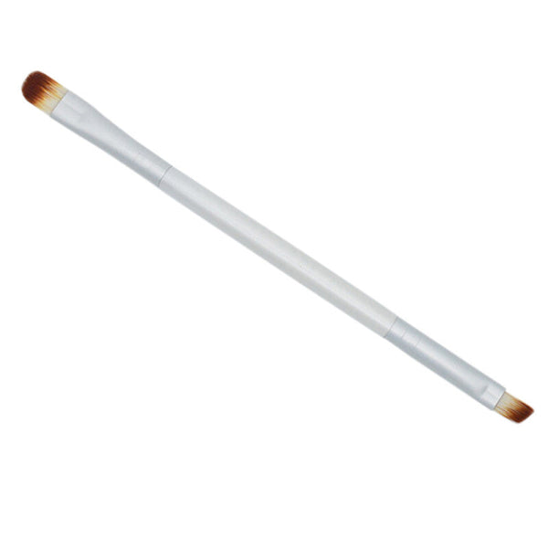 Double-end Eyeshadow Eyebrow Brush - Silver