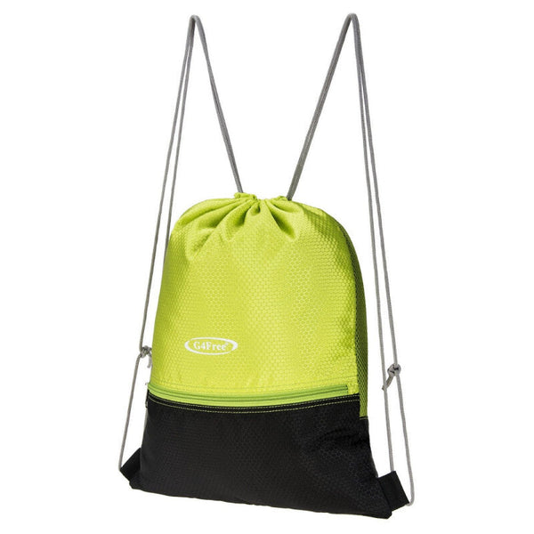 Drawstring Gym / Sport Bag - Black & Yellow