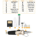 10 in 1 Professional Pen-style Butane Gas Soldering Iron Set 26ml Welding Kit Torch HS-1115K