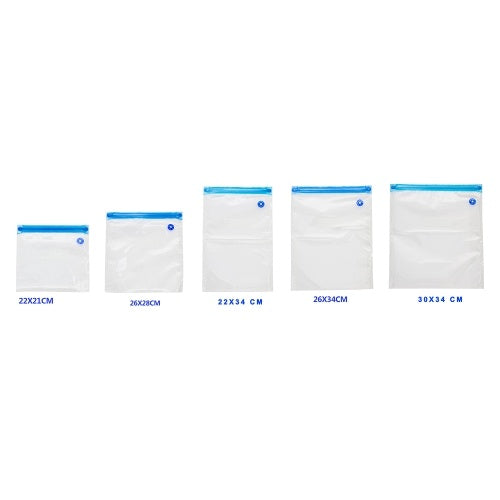 5pcs/set Vacuum Storage Bags Transparent Space Saver Seal Bag for Food Comforters Pillows