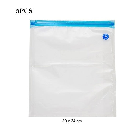 5pcs/set Vacuum Storage Bags Transparent Space Saver Seal Bag for Food Comforters Pillows