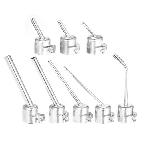 8Pcs Universal Hot Air Generator Nozzles Heat Resistant 45 Degree Bent Long Short Round Heat Air Machine