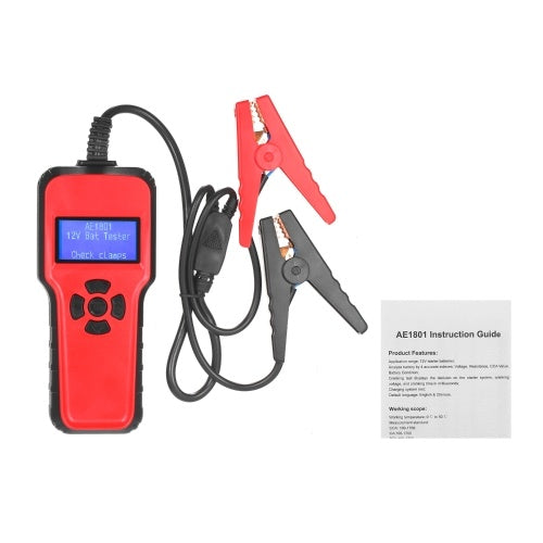 Digital Battery Analyzer AE1801 Car Battery Tester Battery Capacity Testing Device Digital Electric Load Charging System Detect Car