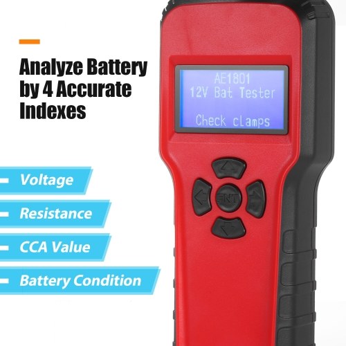 Digital Battery Analyzer AE1801 Car Battery Tester Battery Capacity Testing Device Digital Electric Load Charging System Detect Car