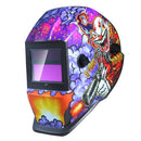 Welding Helmet Solar Powered Auto Darkening Hood with Adjustable Shade Range 4/9-13 for Mig Tig Arc Welder Mask Shield Purple Clown Design