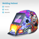 Welding Helmet Solar Powered Auto Darkening Hood with Adjustable Shade Range 4/9-13 for Mig Tig Arc Welder Mask Shield Purple Clown Design