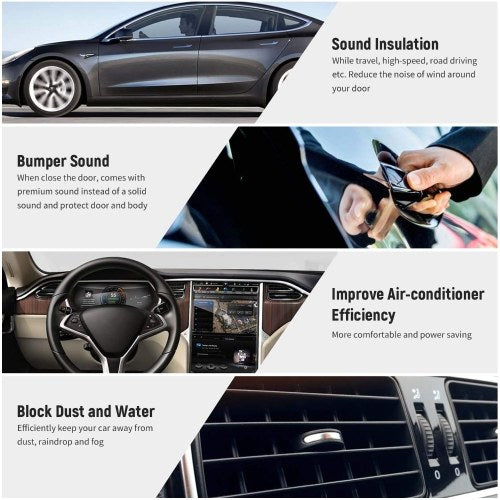 11pcs Universal Auto Car Door Seal Kit Adhesive Soundproof Strip Weather Stripping Wind Noise Reduction Kit Weather Draft Seal Strip