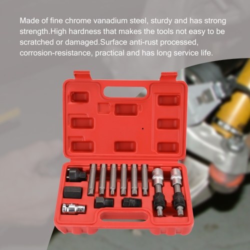 13Pcs Generator Belt Removal Tool Set Car Repairing Tool Motor Pulley Disassembly/Assembly Wrench Set Automobiles Garage Tools