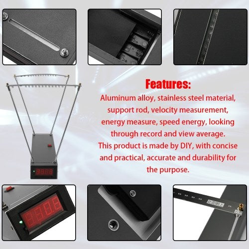 Velocimetry Slingshot Speed Measuring Instrument Pro Bow Velocity Measurement Tool Aluminum Alloy Professional E9900-X