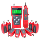 Multi-functional LCD Network Cable Tester Wire Tracker RJ11 RJ45 BNC Wire Length Finder Line Finder LAN Cable Tester with 8 Remote Adapters