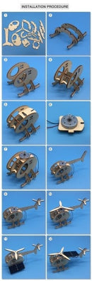 تجميع ثلاثي الأبعاد لطائرة هليكوبتر تعمل بالطاقة الشمسية، لعبة ألغاز خشبية، نموذج بناء خشبي، مجموعة أدوات يدوية إبداعية، لعبة تعليمية تعليمية هدية للأولاد والبنات والأطفال والكبار