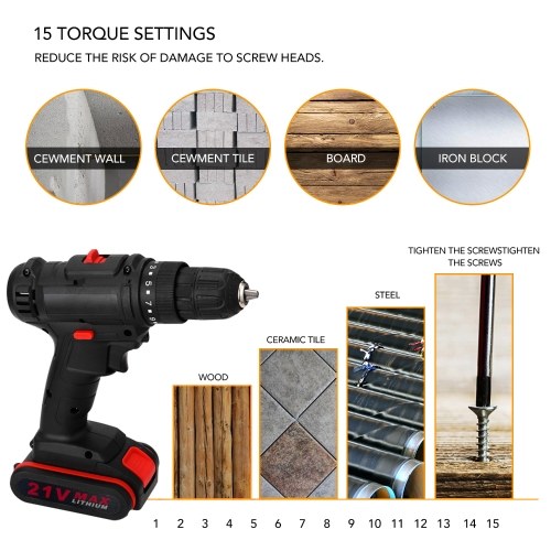 21V Multifunctional Electric Impact Cordless Drill