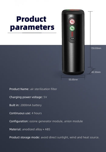 شاحن USB لتنقية الهواء بالأنيون والأوزون للسيارة والمنزل والمكتب