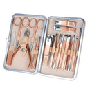 18pcs Manicure Set Nail Clippers Pedicure Kit Stainless Steel Manicure Grooming Kit Nail Care Tools with Leather Travel Case