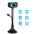 HD Webcam USB Desktop Laptop Camera Mini Plug and Play Video Calling Computer Camera with Mic Night Version LED Light Flexible Rotatable stander