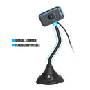 HD Webcam USB Desktop Laptop Camera Mini Plug and Play Video Calling Computer Camera Built-in Noise Reduce Mic Flexible Rotatable stander