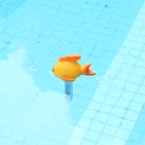 Practical Durable Cute Baby Cartoon Goldfish Indoor Outdoor Floating Thermometer With String For Swimming Pool