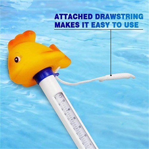 Practical Durable Cute Baby Cartoon Goldfish Indoor Outdoor Floating Thermometer With String For Swimming Pool