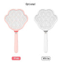 Electric Fly Swatter 2 in 1 Rechargeable Mosquito Racket Insect Bug Zapper Fly Killer Cat-paw Shape 3 Layer Electric Grid 3800 Volts for Indoor and Outdoor Pest Control