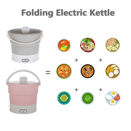 800ml Electric Kettle Silicone Foldable Portable Travel Camping Water Heating Boiler Tea Pot Heaters