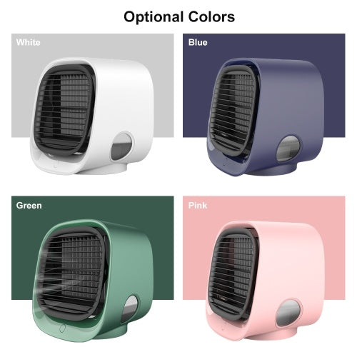 Mini Desktop Air Conditioner Anionic Air Conditioner Fan Air Purification Humidification Mini Cooling Fan USB Multifunctional Cooler Green M201