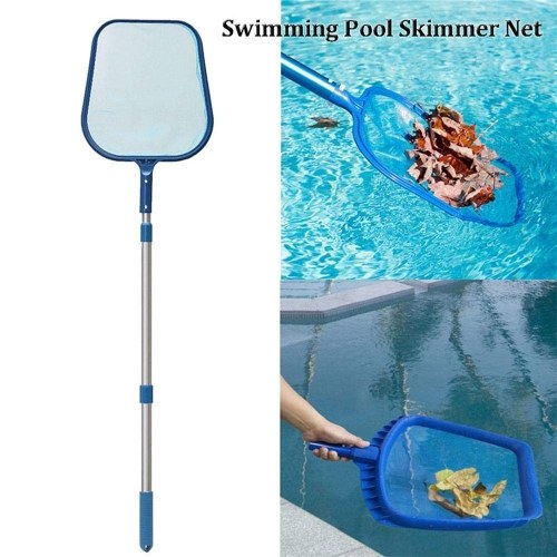 Swimming Pool Skimmer Net Set Includes 1 PCS Deep Leaf Skimmer Net 1 PCS Leaf Rake with Mesh Net Bag 1 PCS Aluminum Telescopic Pole Cleaning Tool for Pools and Spa (Flat Rake and Deep Rake)