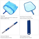 Swimming Pool Skimmer Net Set Includes 1 PCS Deep Leaf Skimmer Net 1 PCS Leaf Rake with Mesh Net Bag 1 PCS Aluminum Telescopic Pole Cleaning Tool for Pools and Spa (Flat Rake and Deep Rake)