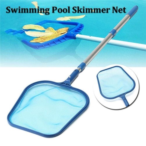 Swimming Pool Skimmer Net Set Includes 1 PCS Deep Leaf Skimmer Net 1 PCS Leaf Rake with Mesh Net Bag 1 PCS Aluminum Telescopic Pole Cleaning Tool for Pools and Spa (Flat Rake and Deep Rake)