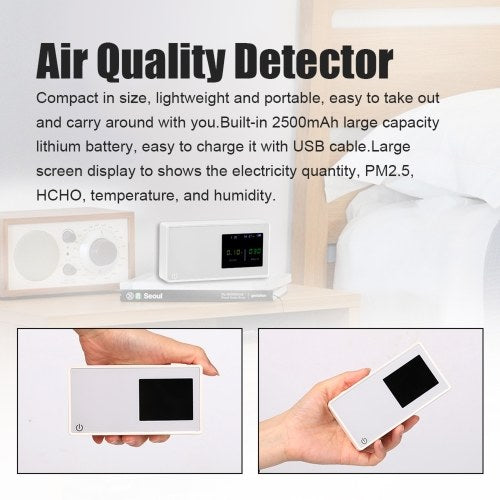 Household Air Quality Detector PM2.5 HCHO Tester with Electricity Quantity Temperature Humidity Display