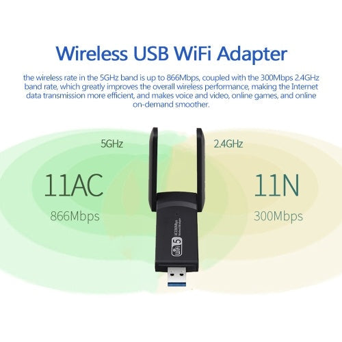 محول واي فاي USB لاسلكي 1200 ميجا بت في الثانية Lan USB Ethernet 2.4G 5G بطاقة شبكة WiFi مزدوجة النطاق WiFi Dongle