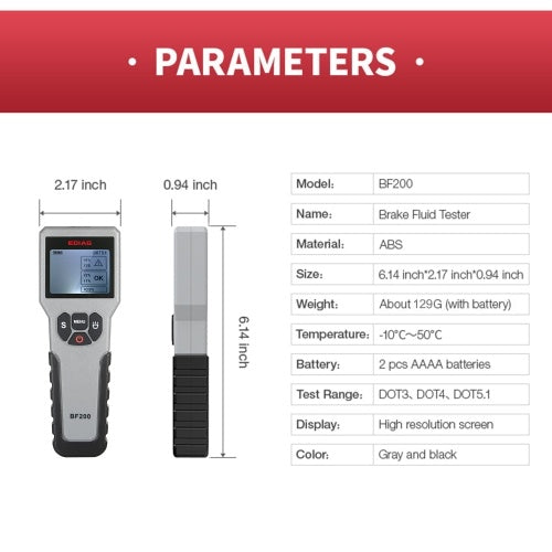 جهاز اختبار سائل الفرامل، كاشف سائل الفرامل للسيارات، جهاز اختبار سائل الفرامل الذكي للسيارة، أداة اختبار تشخيص سائل الفرامل مع شاشة LCD للمركبة DOT3 DOT4 DOT5.1