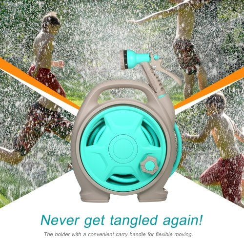 Retractable Garden Hose-Reel with 6 Adjustable Sprayer Nozzle Dual Size Connector 10M Water Garage Tool Car Cleaning Tools