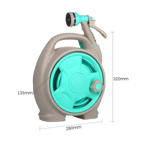 Retractable Garden Hose-Reel with 6 Adjustable Sprayer Nozzle Dual Size Connector 10M Water Garage Tool Car Cleaning Tools