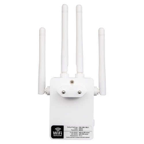 WiFi Booster 1200Mbps Dual Band 2.4GHz 5GHz WiFi Internet Signal Amplifier Wireless Repeater for Router with Four Antennas Two Interfaces