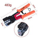 3-In-1 Crimping Tool PassThrough Cutter for RJ22/4P RJ11/6P RJ45/8P Ethernet Network LAN Cable Plier Crystal Head Cable Cutter Peeling Shear