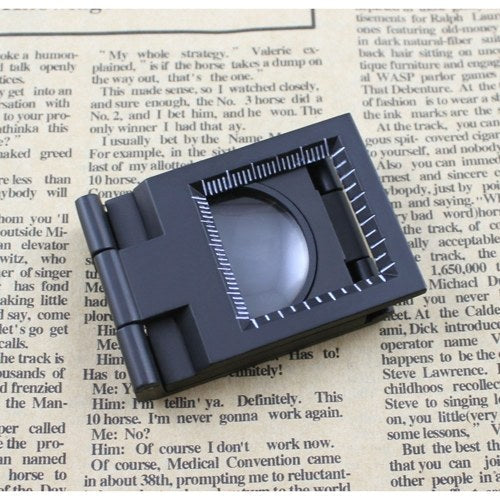 10X 28mm Mini Zinc Alloy Folding Magnifier with Scale for Textile Optical Glass Foldable Magnifying Tool